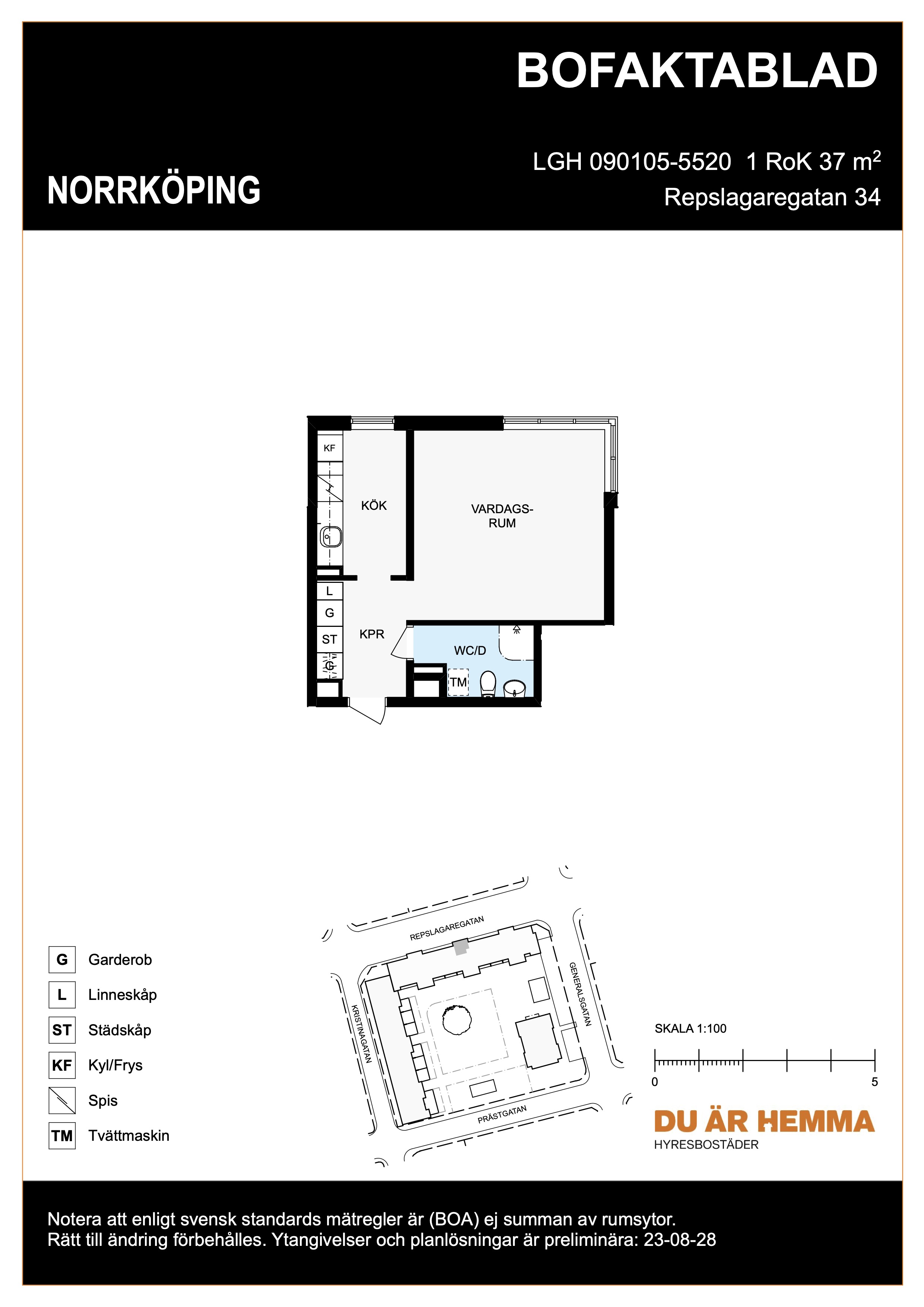 Planritning för Repslagaregatan 34