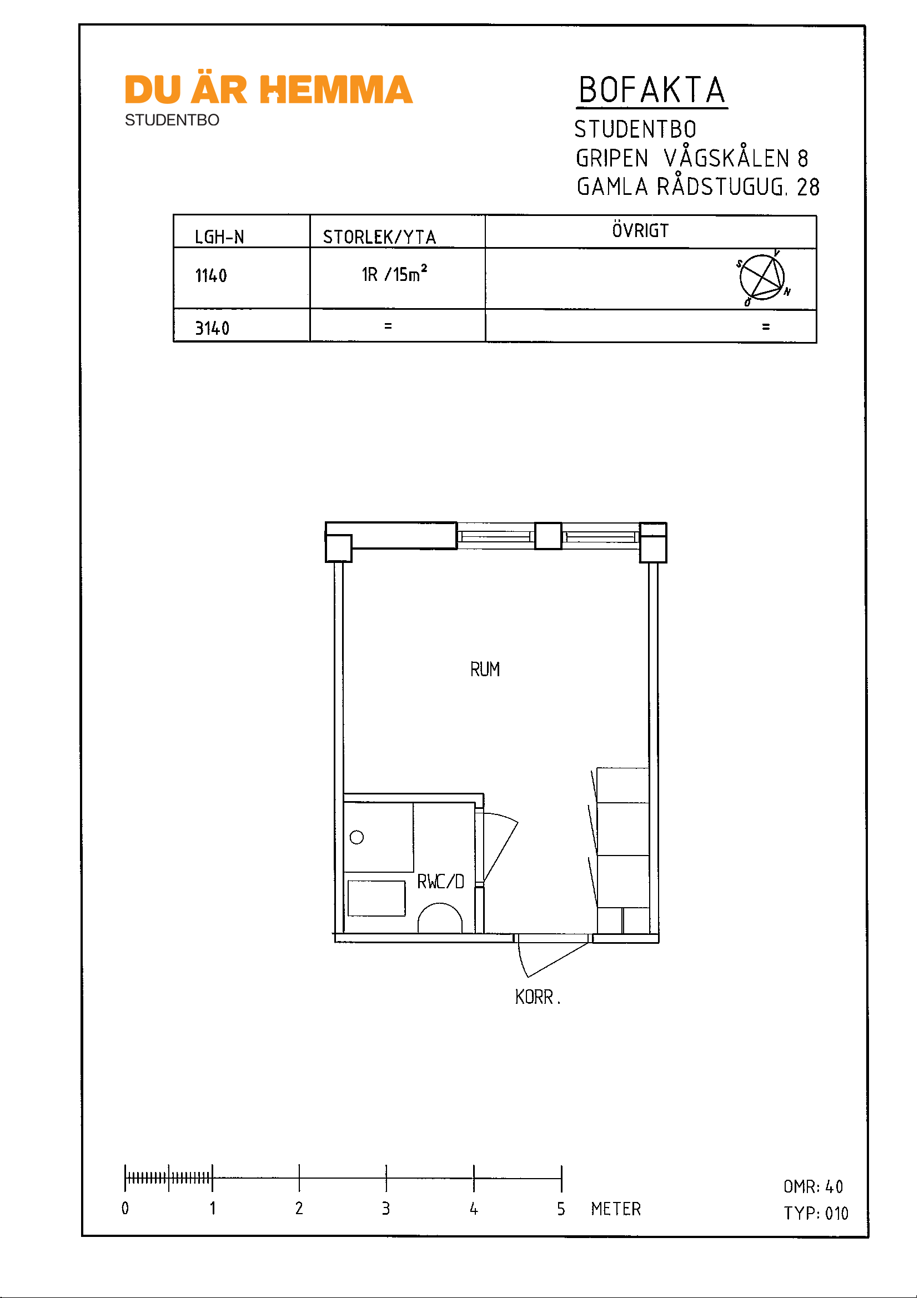 Planritning för Gamla Rådstugugatan 28