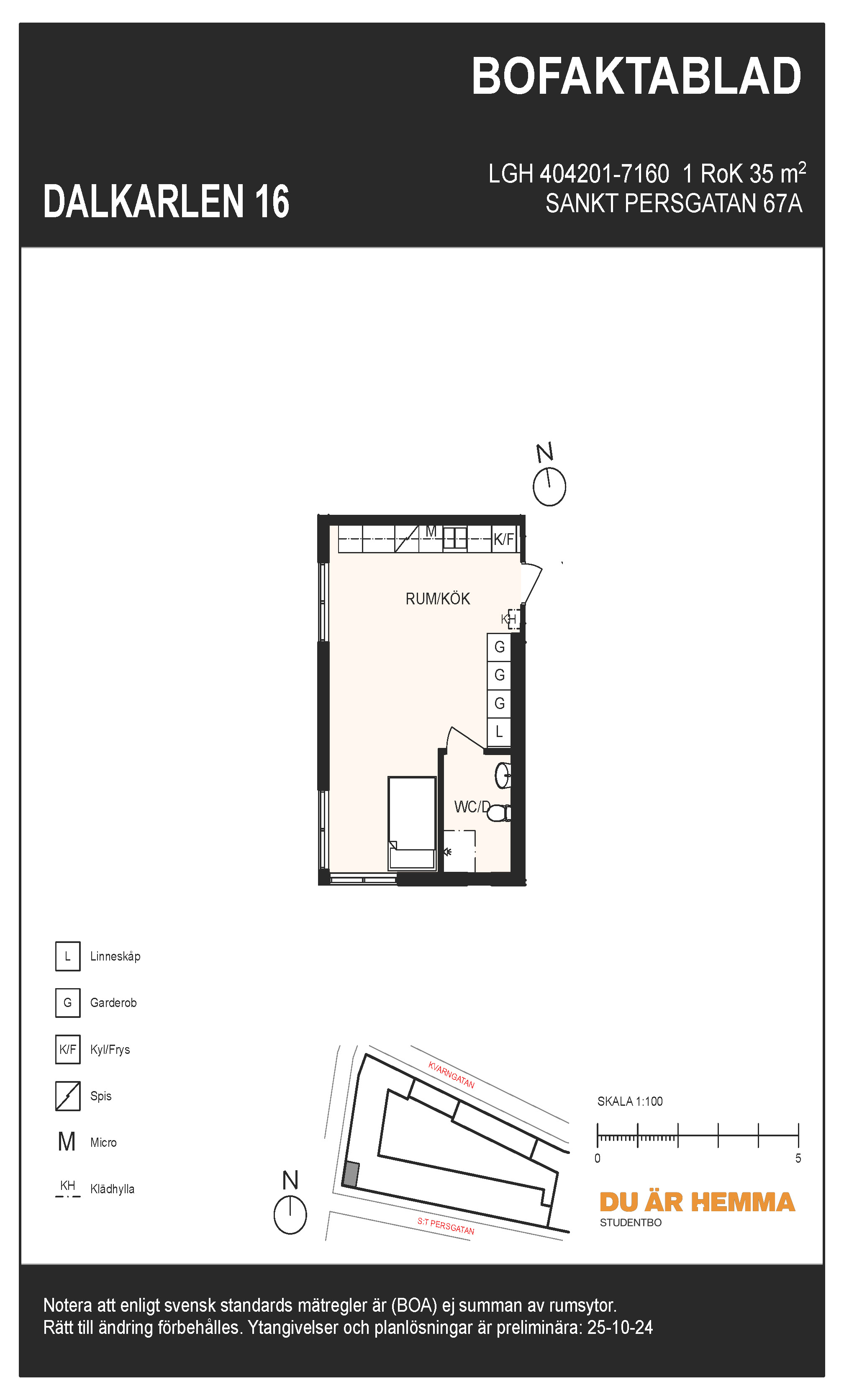 Planritning för S:t Persgatan 67 A