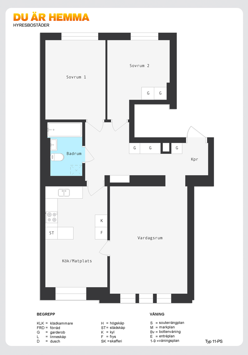 Planritning för Luntgatan 18 A