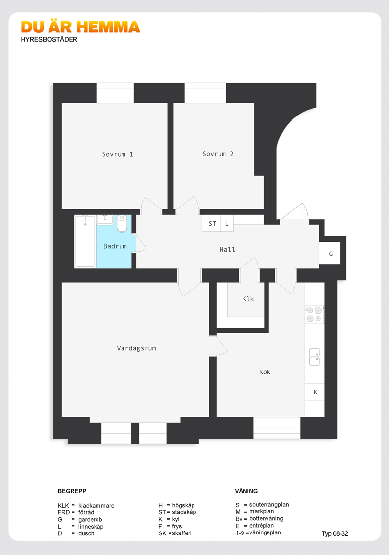 Planritning för Enebygatan 11