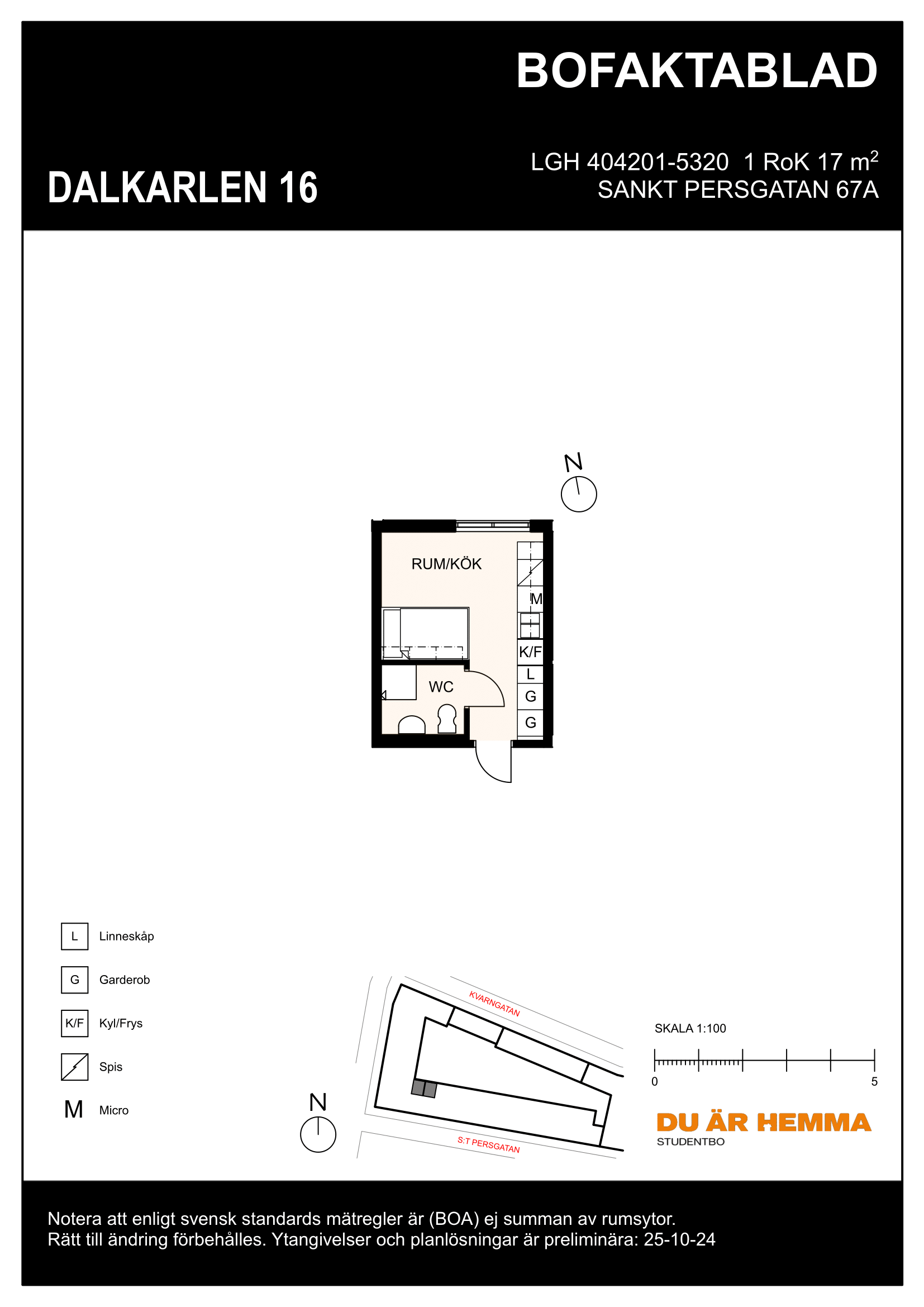 Floor plan for S:t Persgatan 67 A