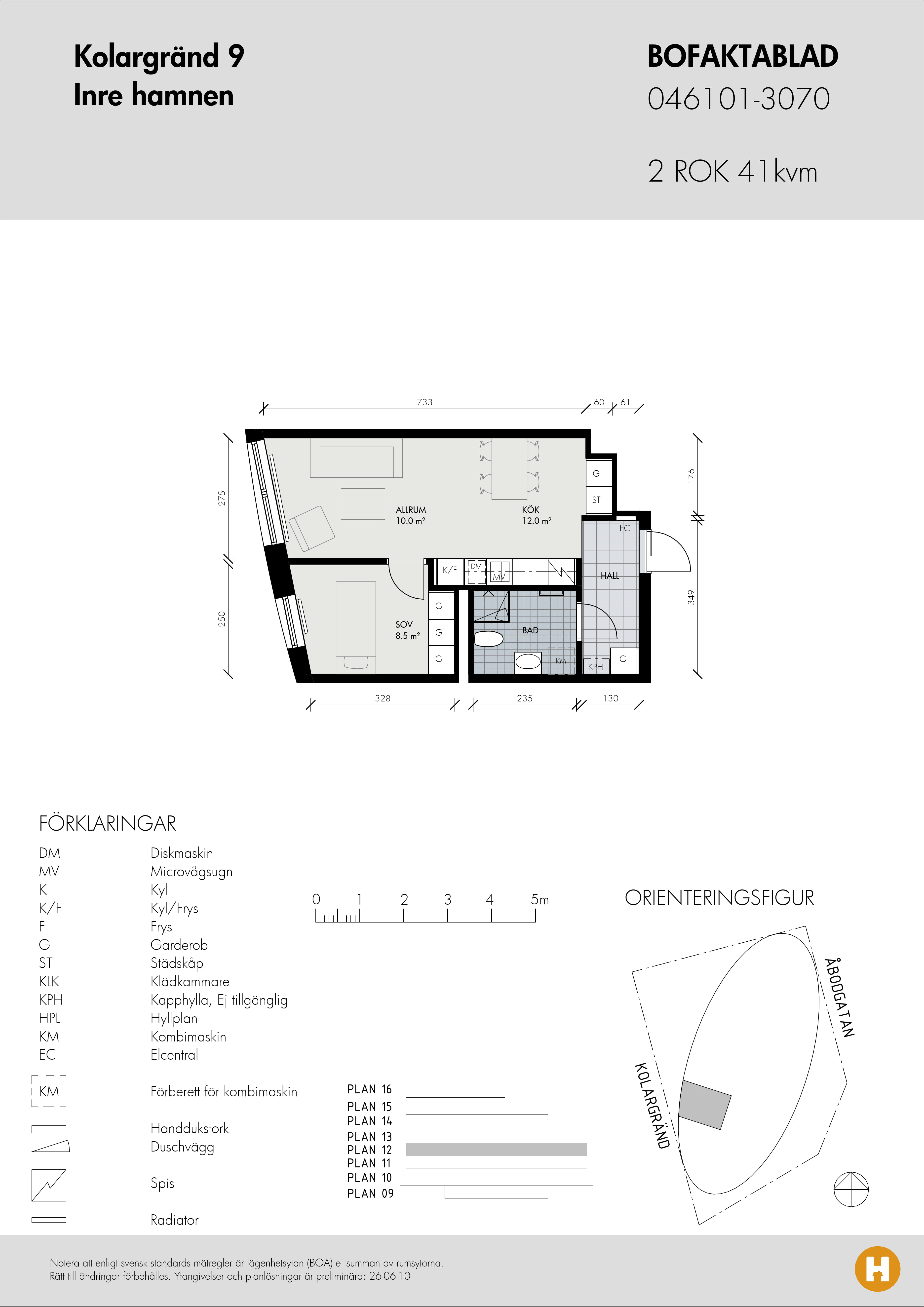 Planritning för Kolargränd 9 