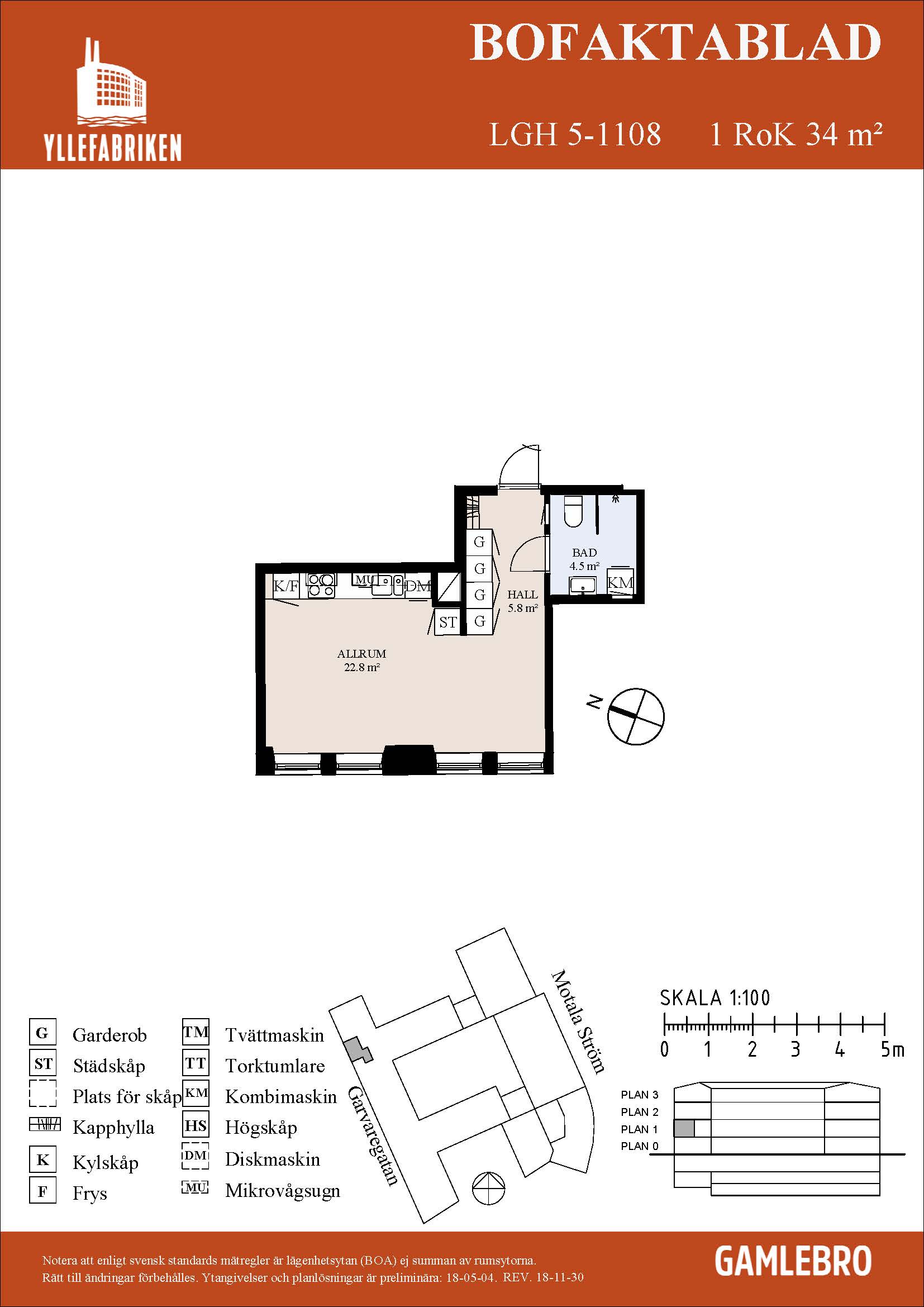 Planritning för Garvaregatan 6C