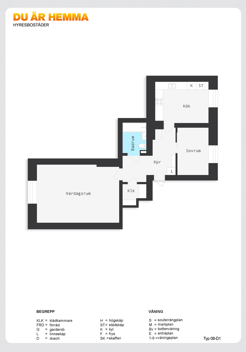 Planritning för Enebygatan 27 A