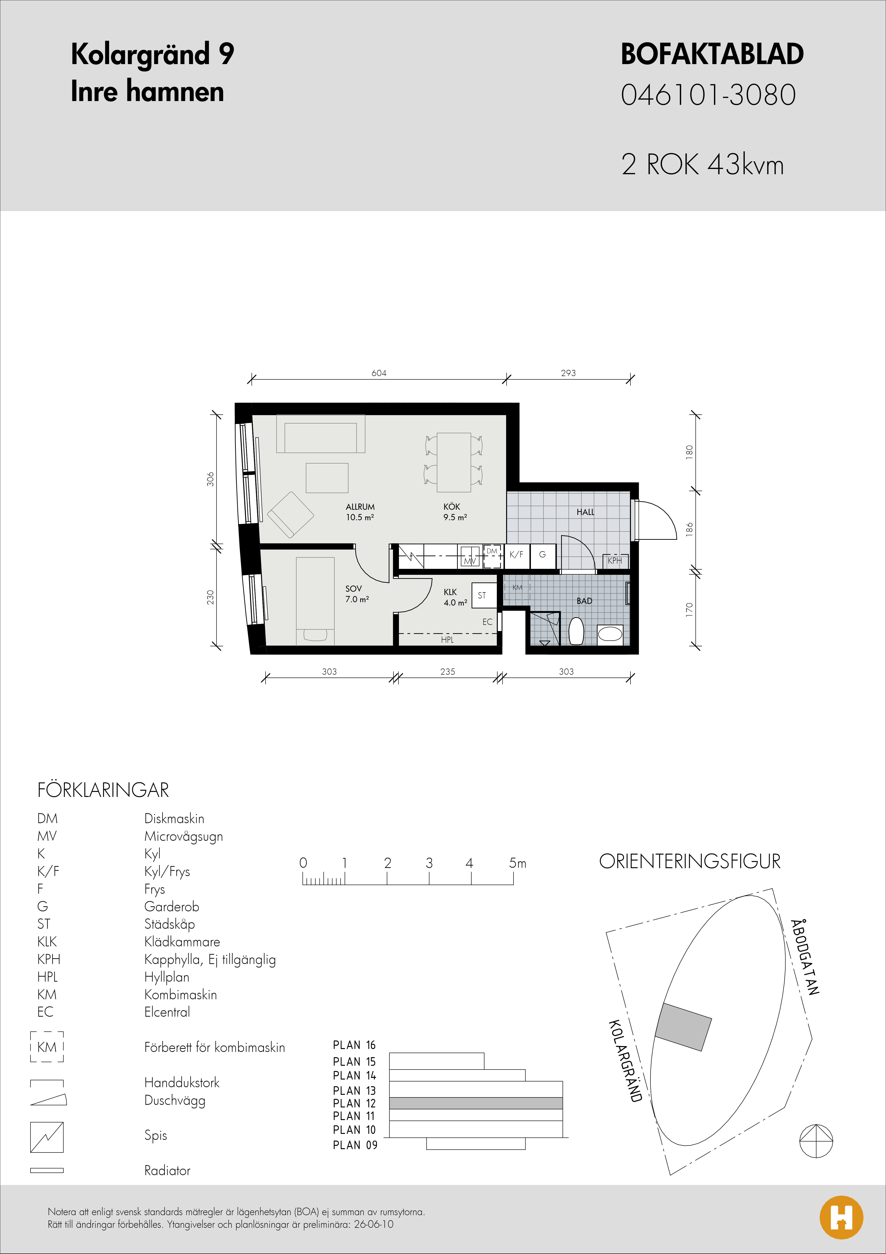 Planritning för Kolargränd 9 