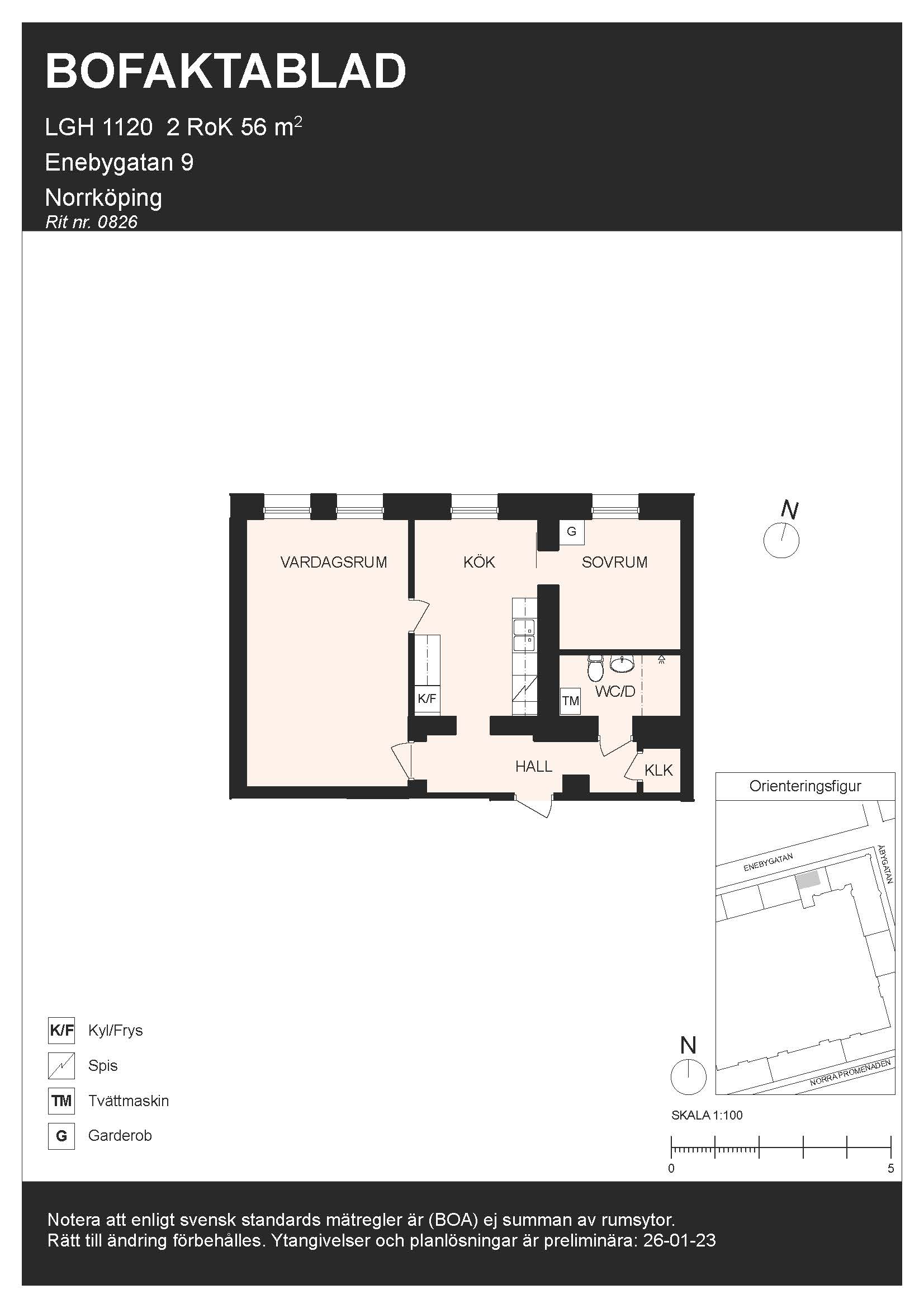 Planritning för Enebygatan 9