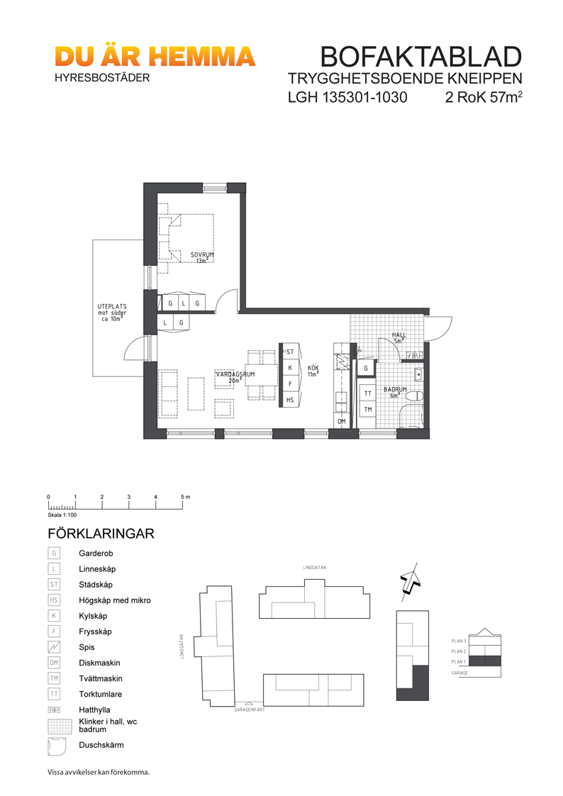 Planritning för Lindgatan 3