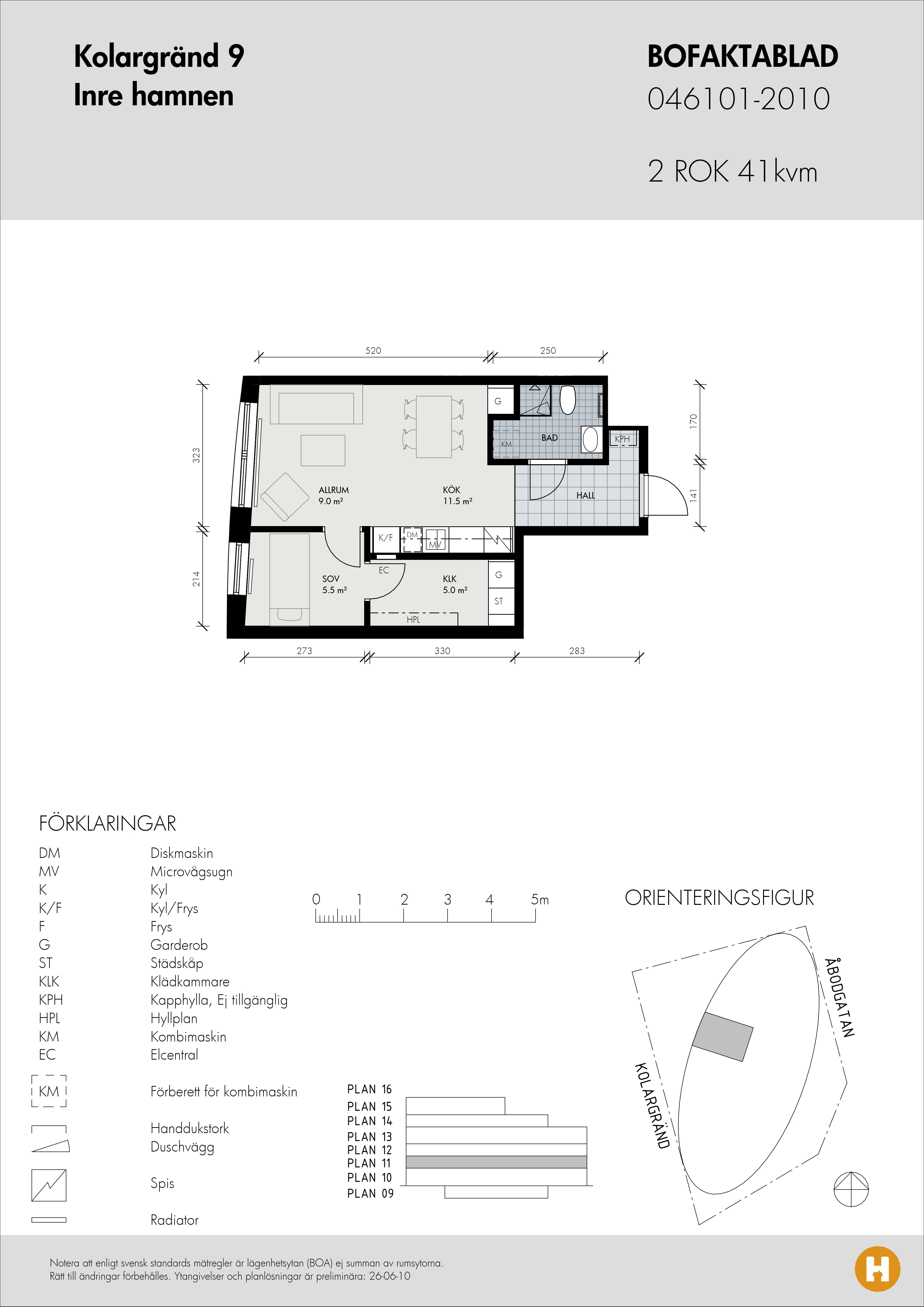 Planritning för Kolargränd 9 